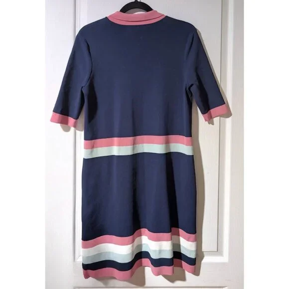 Ted Baker | 'Colour By Numbers' Origami Navy Knit Dress - Picture 4 of 16